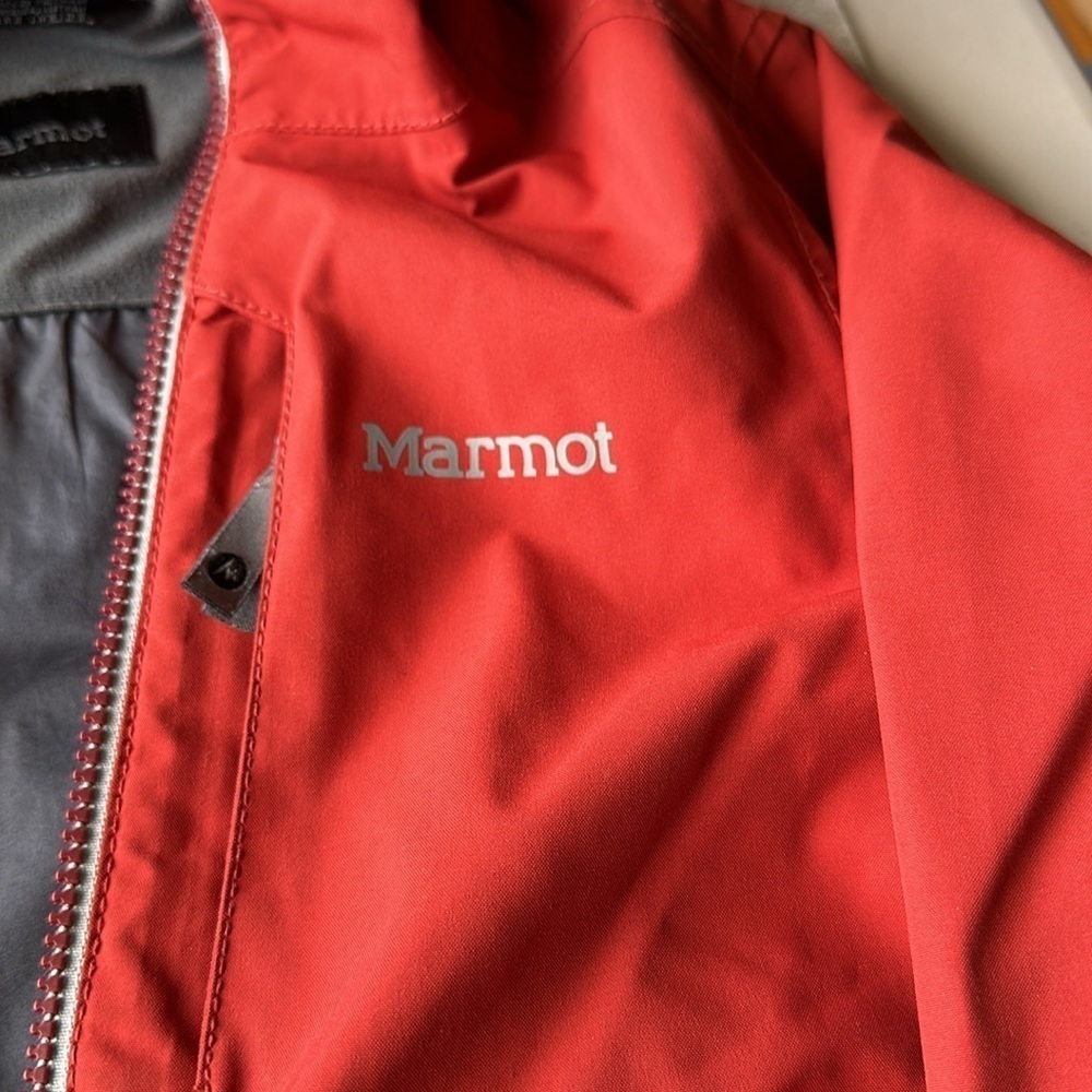 Marmot kids jacket ,Windbreaker,Cold weather,Orange/Gray,size S - Picture 3 of 8